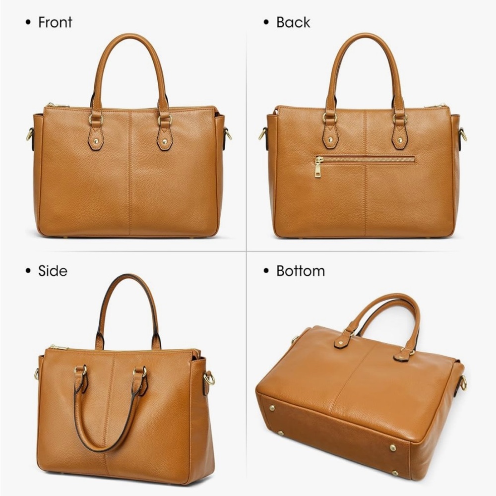 NWOT Kattee Soft Leather Tote Bag - Picture 5 of 7
